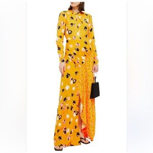 Self-Portrait Yellow Floral Maxi Dress NWT